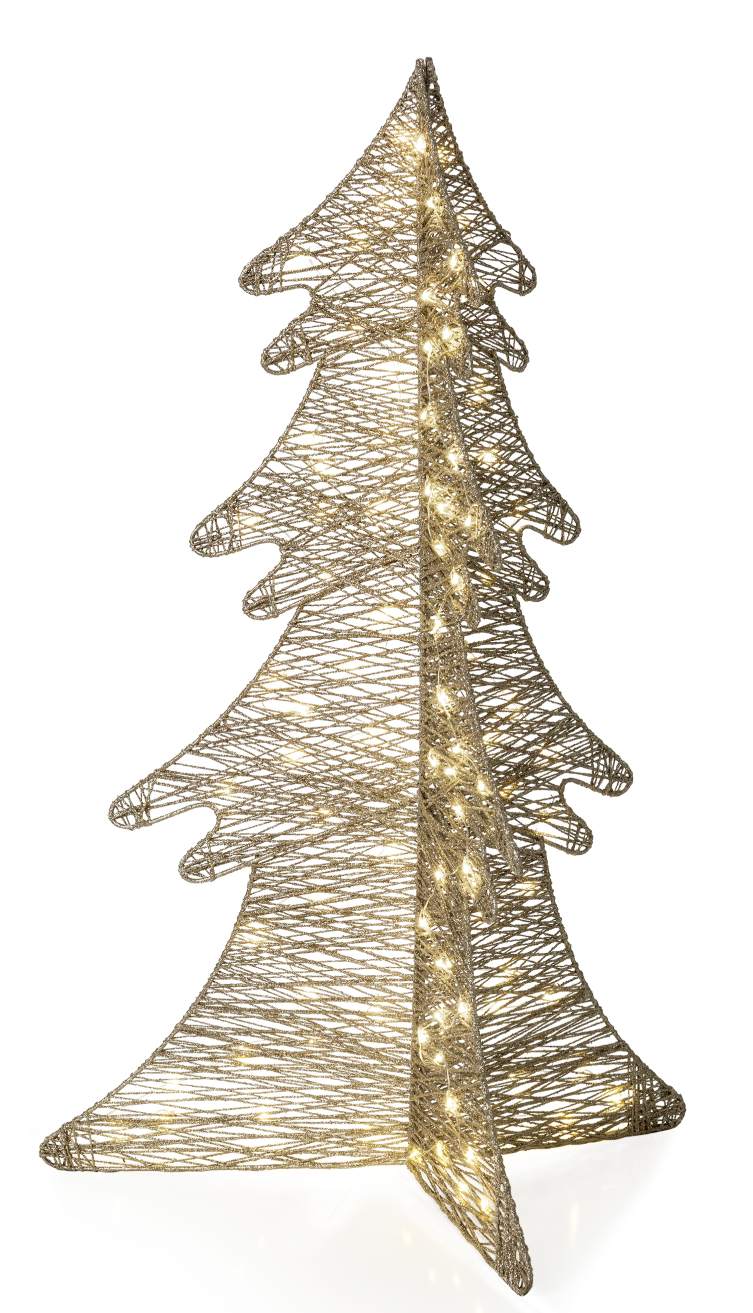 Glitzernder Weihnachtsbaum mit LED-Lichtern, H76 cm, festliche Weihnachtsdekoration für Innenräume.