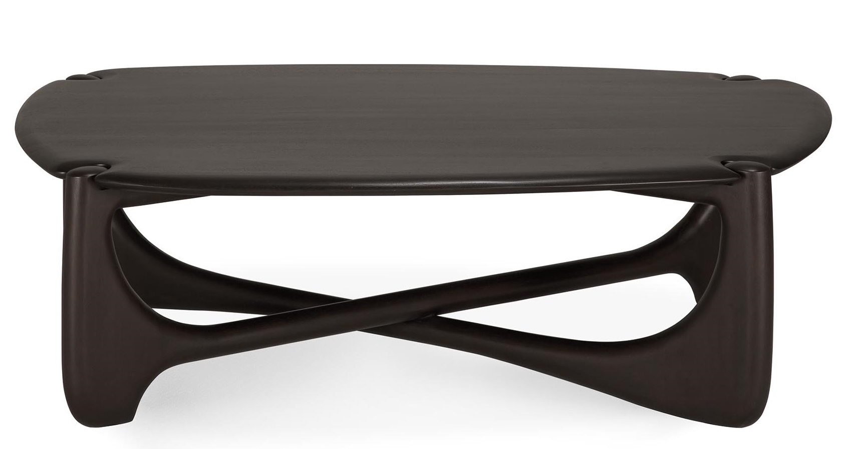 Ethnicraft PI Coffee Table: Dunkler Couchtisch aus Holz mit einzigartigem, modernem Design.