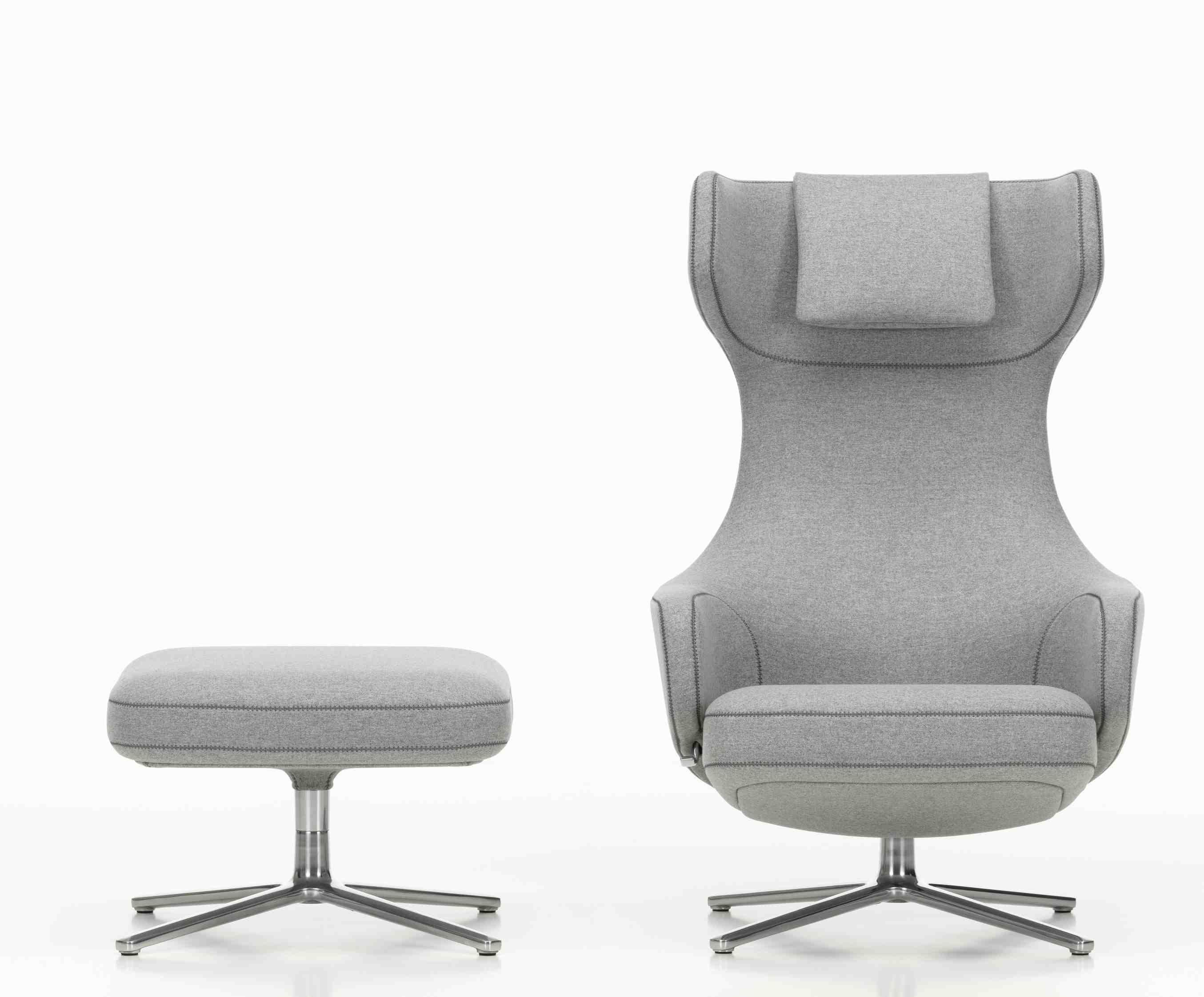Grand Repos Sessel  + Ottoman Vitra Poliert  Cosy Kieselstein