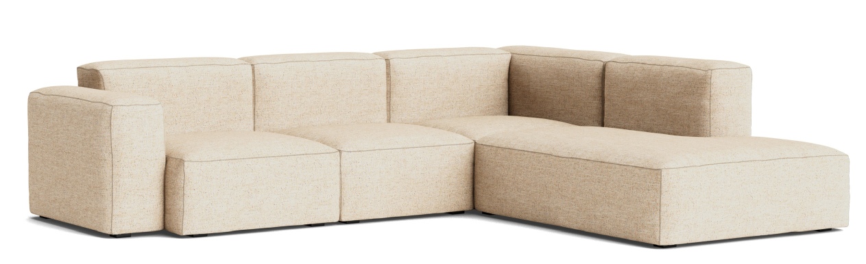 Mags Soft Sofa Corner Combination 2 low Armrest rechts Hay Stoff Bolgheri LGG60 mit Beige Stich