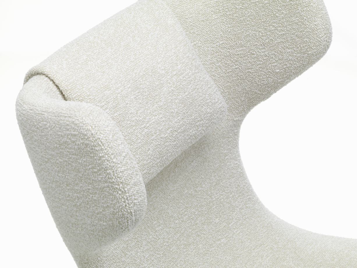 Grand Repos Sessel  + Ottoman Vitra Poliert Nubia Elfenbein / Perle