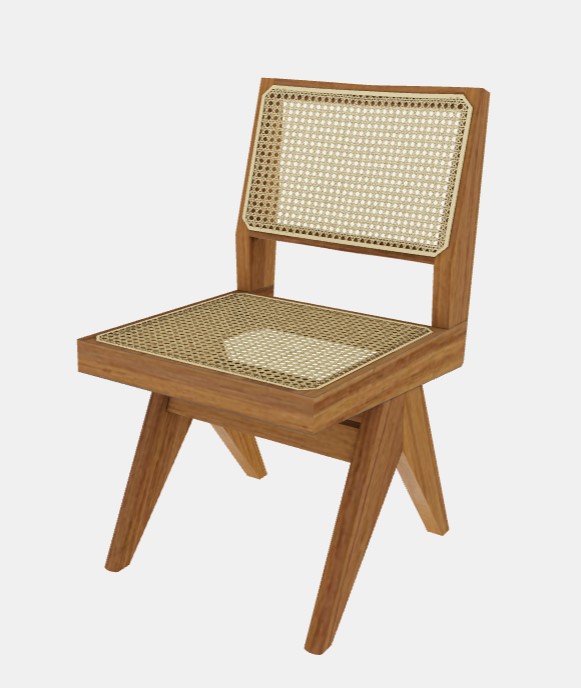 Capitol Complex Stuhl aus Teakholz mit Wiener Geflecht von Cassina. Designklassiker.