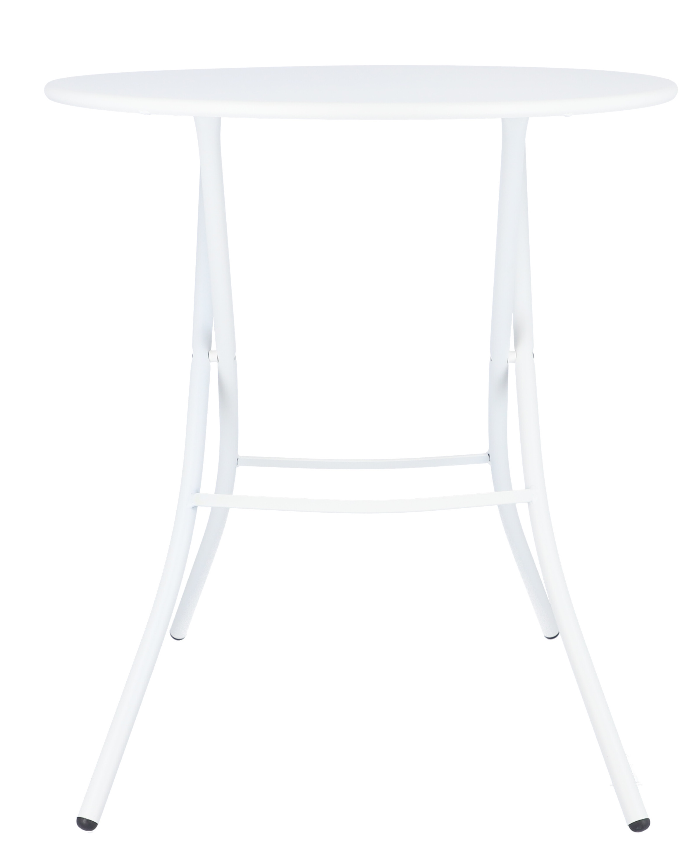 Weißer Fiam Sirio Klapptisch von Jan Kurtz, runder Gartentisch für den Outdoor-Bereich.