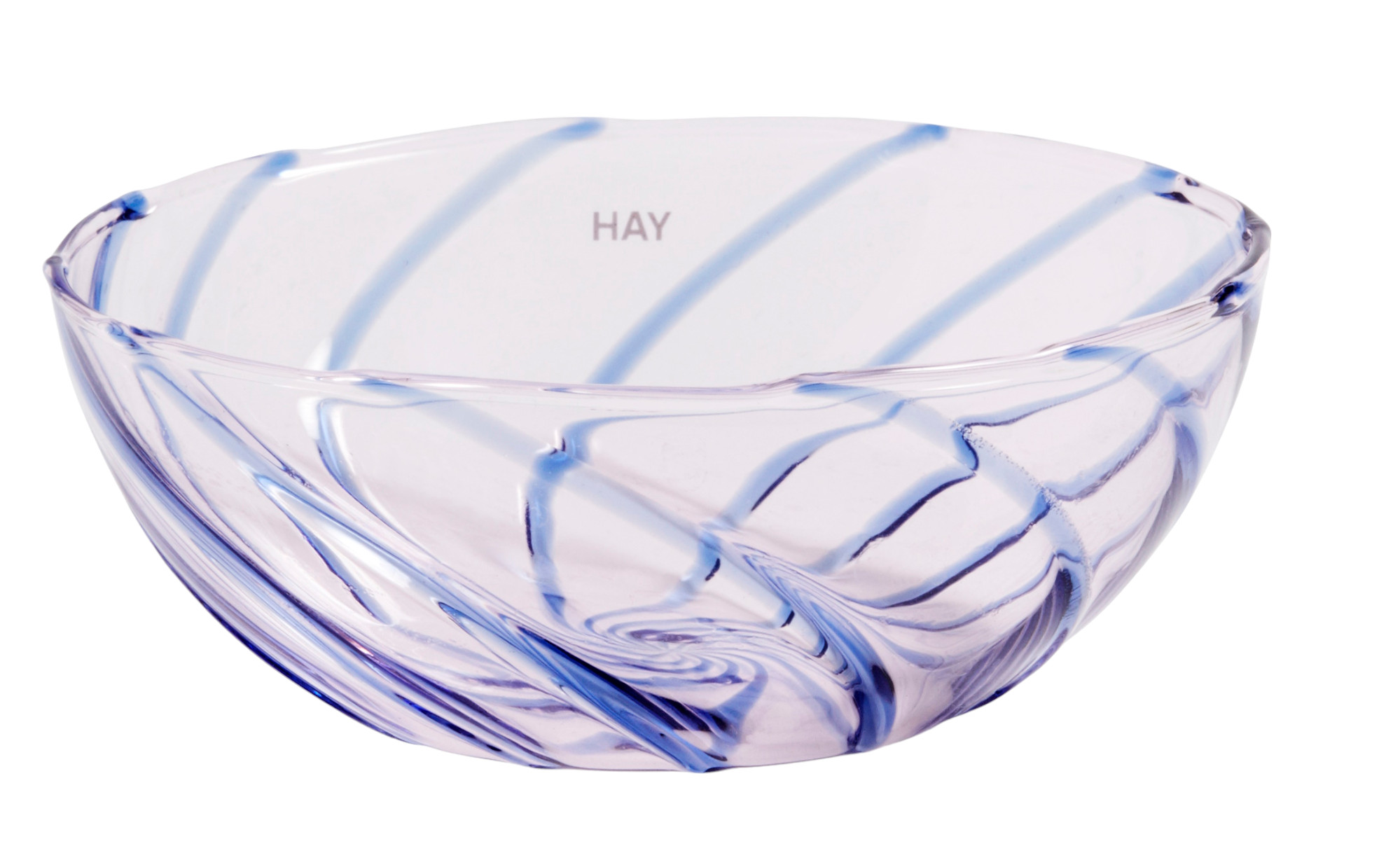 Spin Bowl Schüssel Hellrosa mit blauen Streifen 2-er Set Hay EINZELSTÜCK