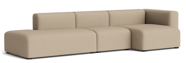 Mags Sofa 3-Sitzer Combination 4 mit Armlehne rechts Hay Stoff Maglia warmgrau