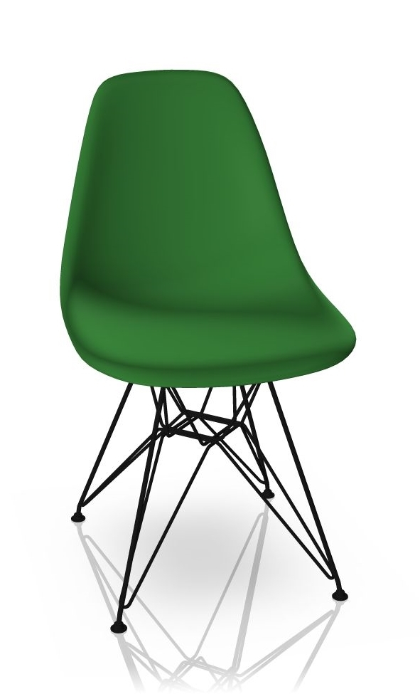 Eames Plastic Side Chair DSR Stuhl Vitra Schwarz-Grün
