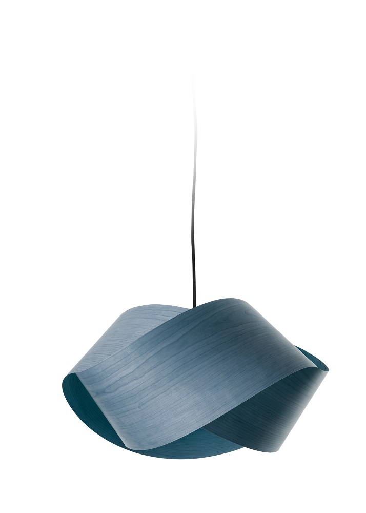 Nut Suspension Pendelleuchte Kabel und Baldachin in schwarz Schirm Blau LZF Lamps