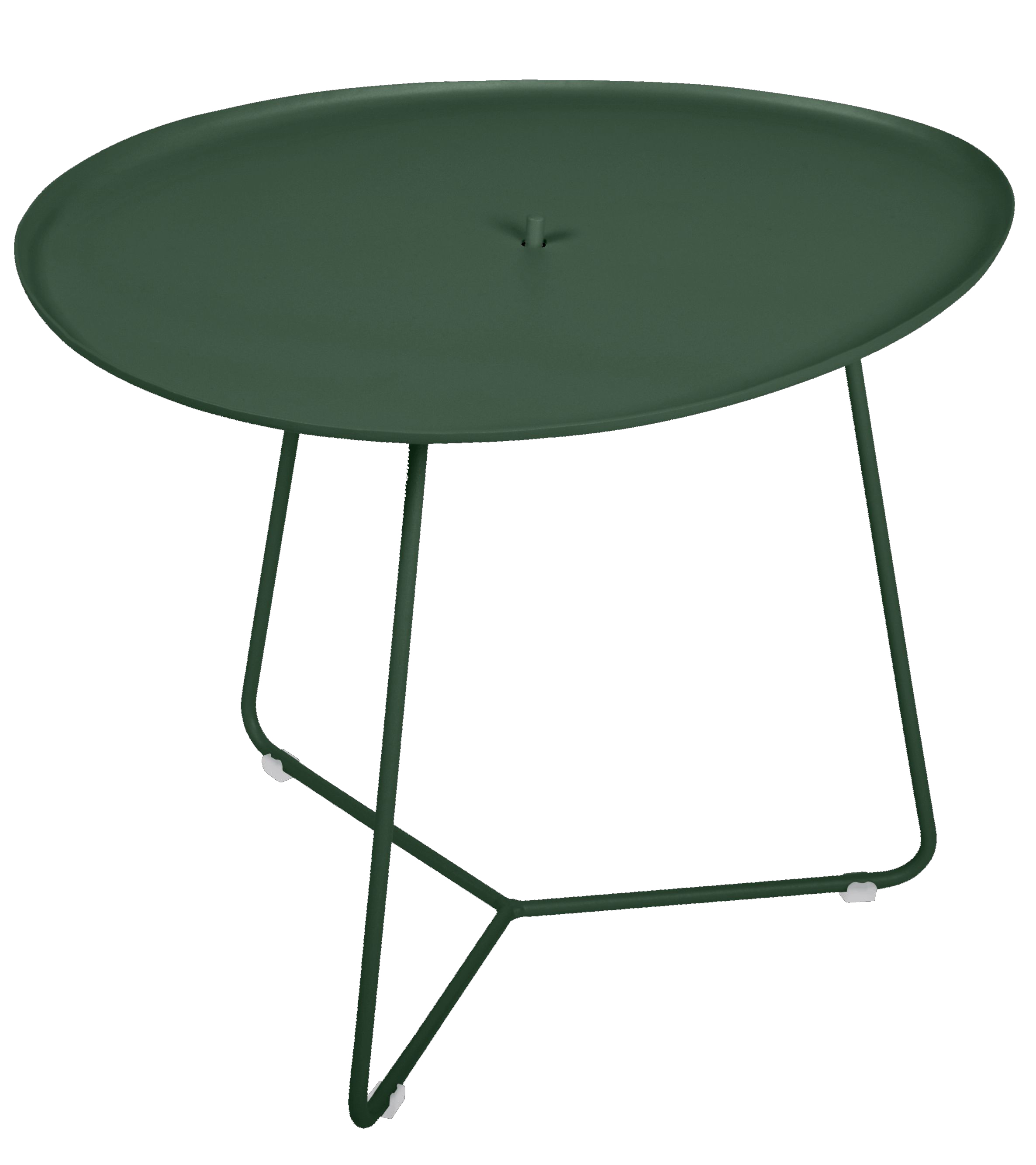 Cocotte Tisch von Fermob in Gewittergrau: Kleiner, runder Outdoor-Tisch aus Metall.