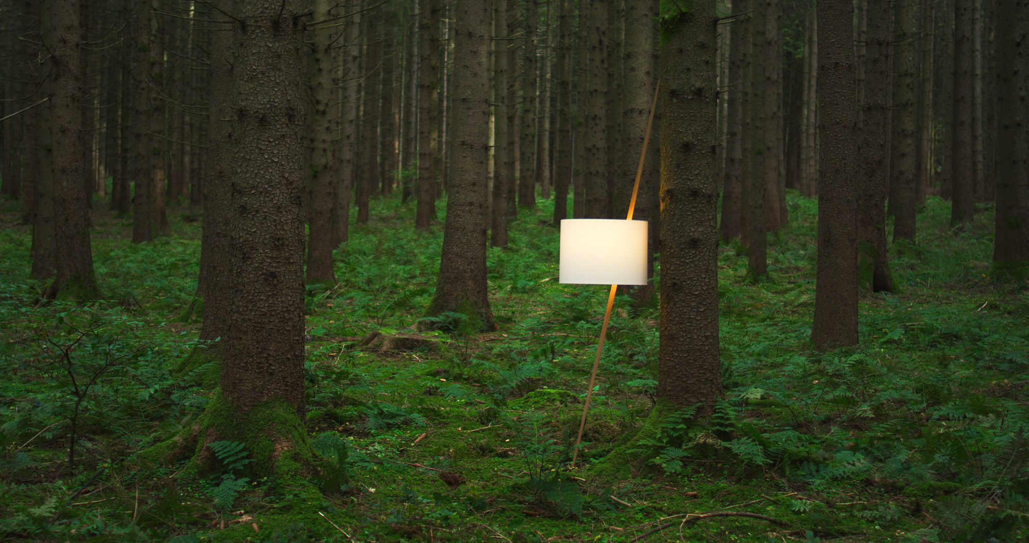 Luca Lean Anlehnleuchte Eiche natur/weiß Maigrau