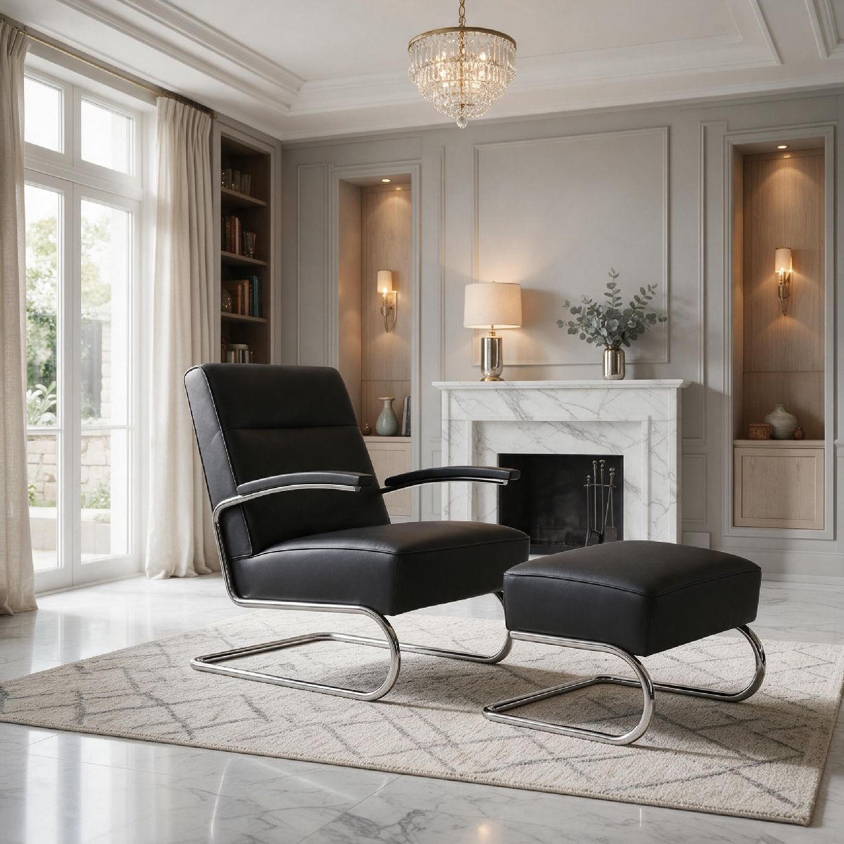 S 412 / S412 Freischwingersessel Thonet mit Hocker GRATIS