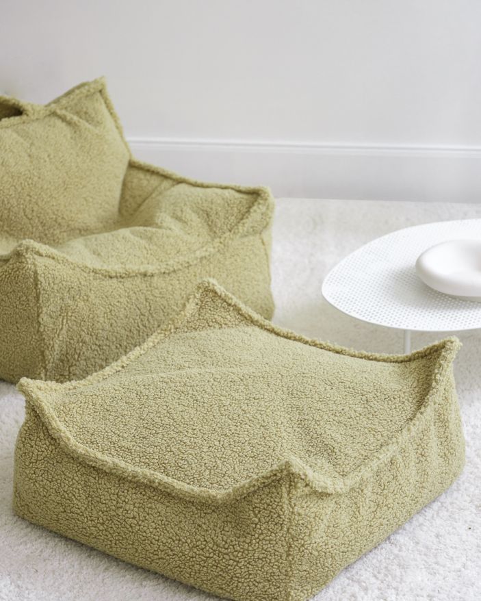 Kindersitzsack Sessel Teddystoff Matcha Wigiwama