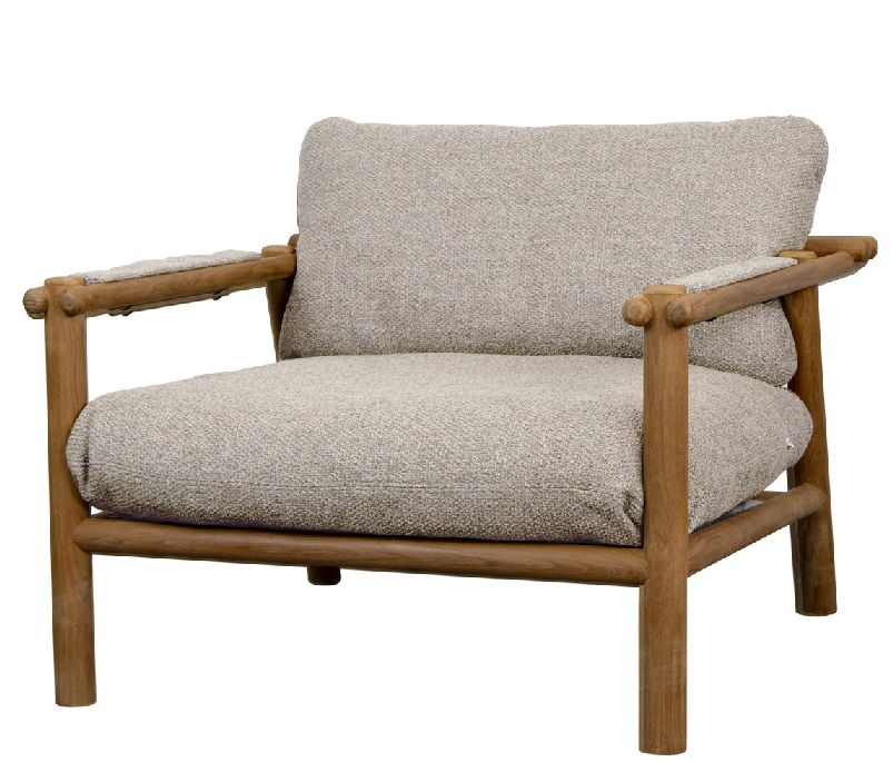 Sticks Lounge Chair Sessel Outdoor Cane-Line Gestell Teak / Kissen light brown