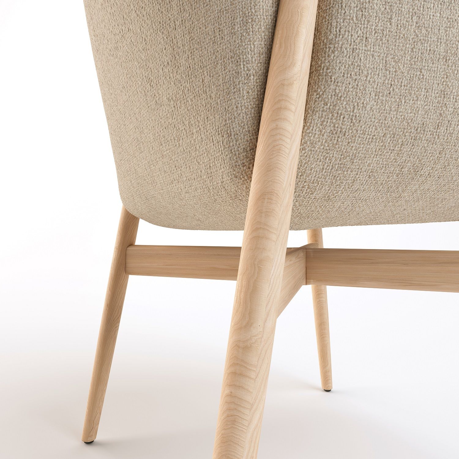 Kagu Stuhl mit Armlehnen Holzgestell Cor