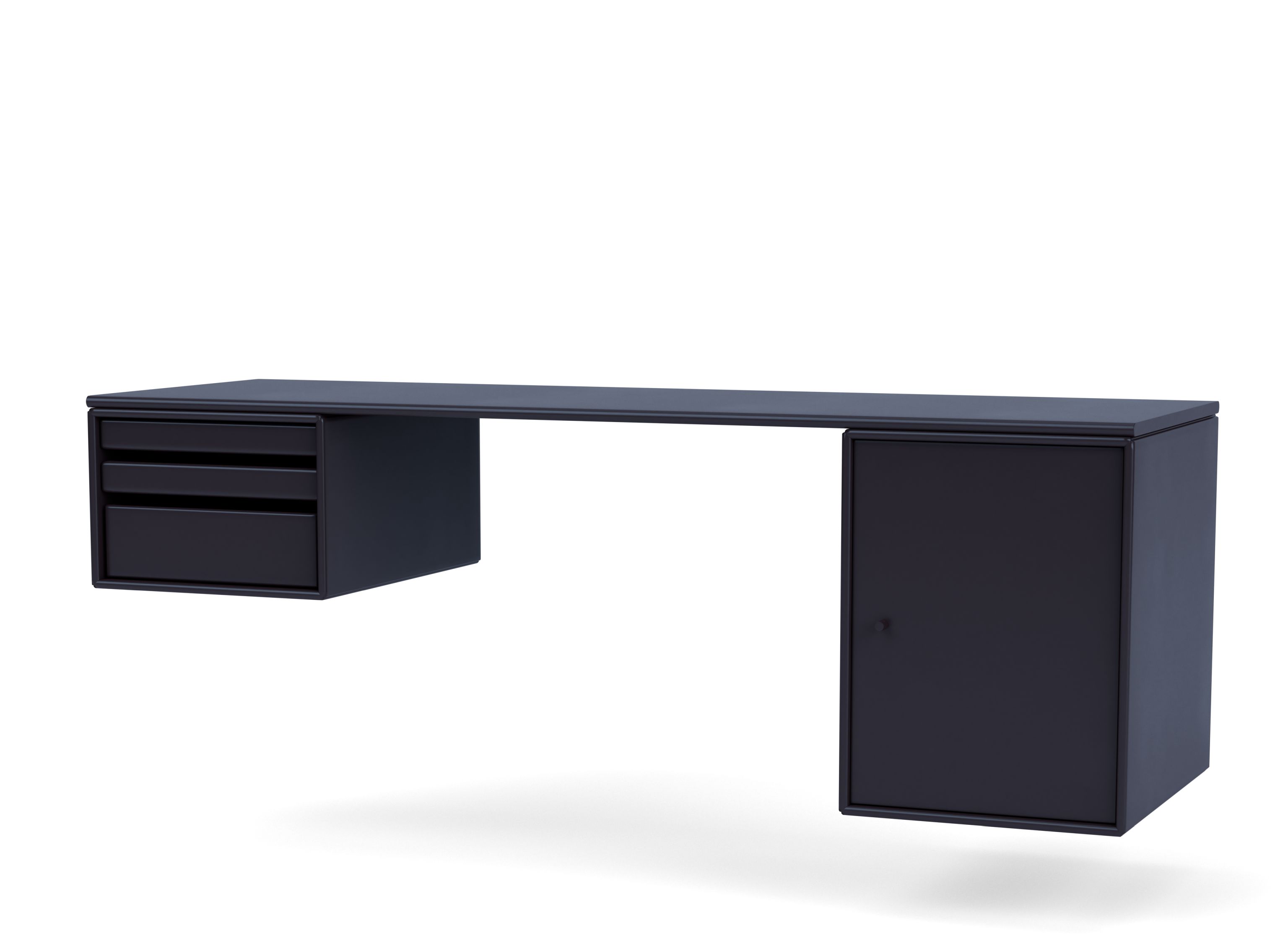 WORKSHOP Schreibtisch Shadow Montana mit Schubladen und Schranktür, modernes Design für Büro und Arbeitszimmer.