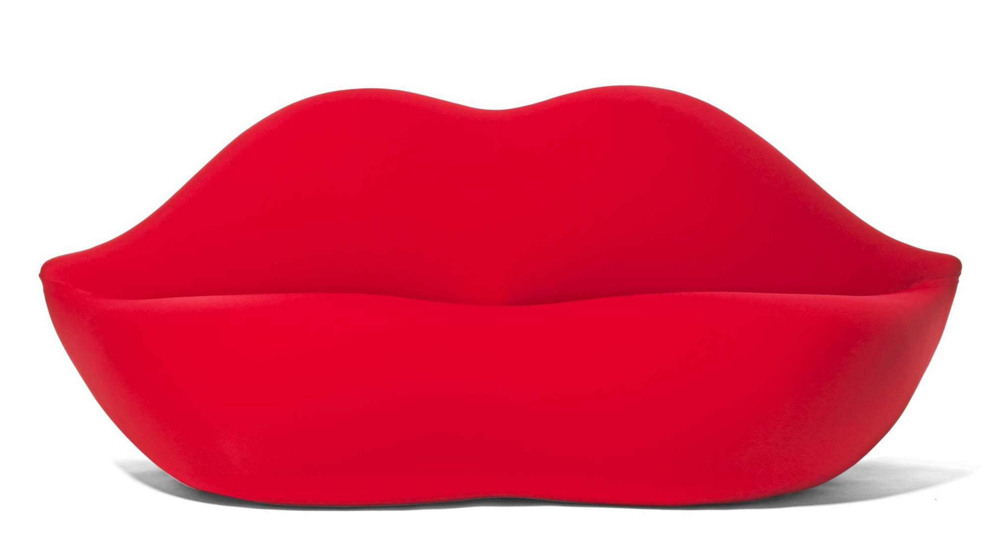 Rotes Bocca Sofa in Lippenform von Gufram, Design Möbel für Wohnzimmer und Lounge.