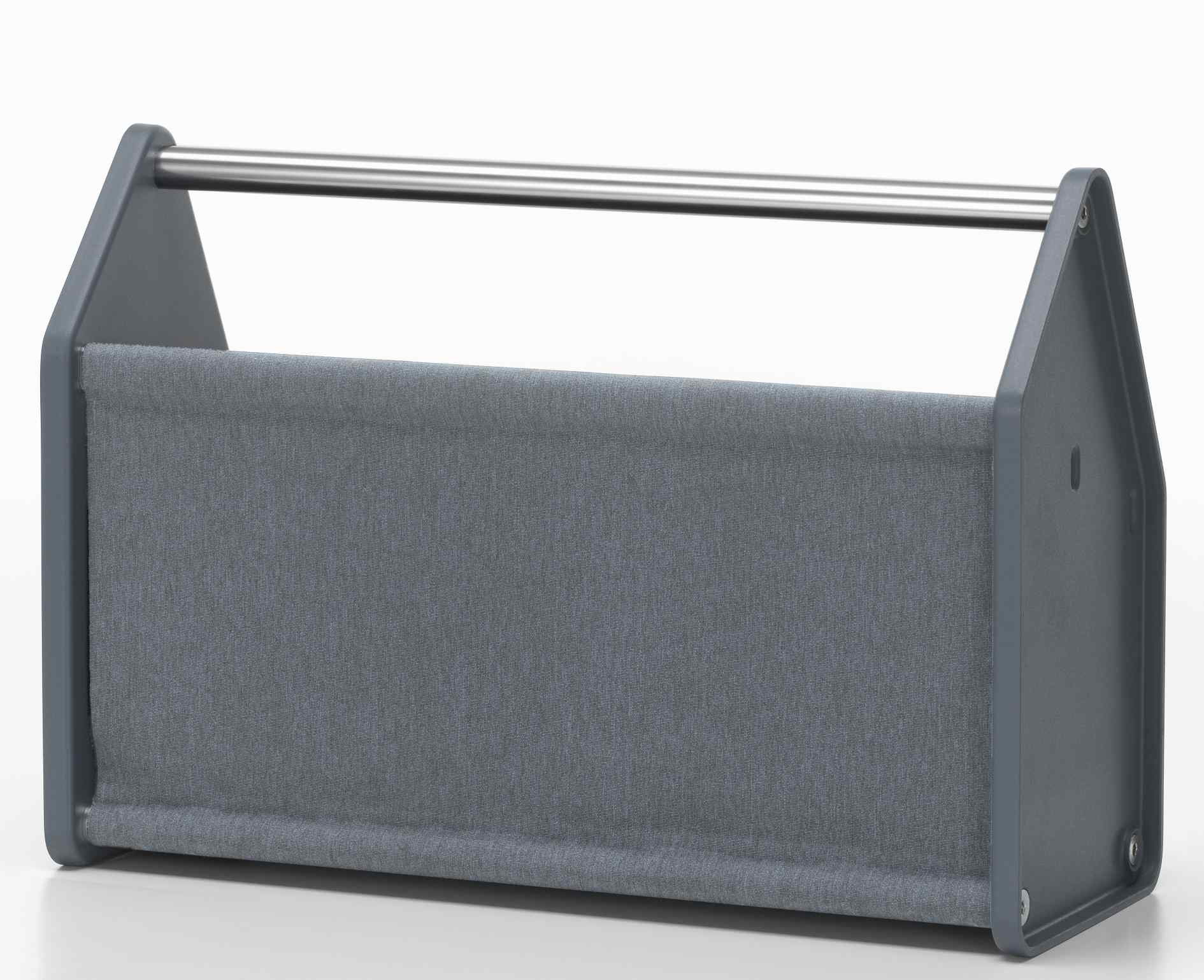 Vitra Locker Box in Meerblau: Aufbewahrungsbox aus Stoff mit Metallgriff für Büro und Zuhause.