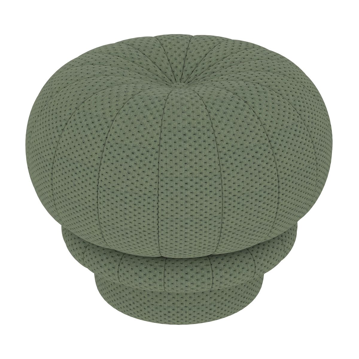 Grüner Claudie Pouf Hocker von Hartô, runder Sitzhocker mit Stoffbezug, moderne Wohnzimmer Deko.