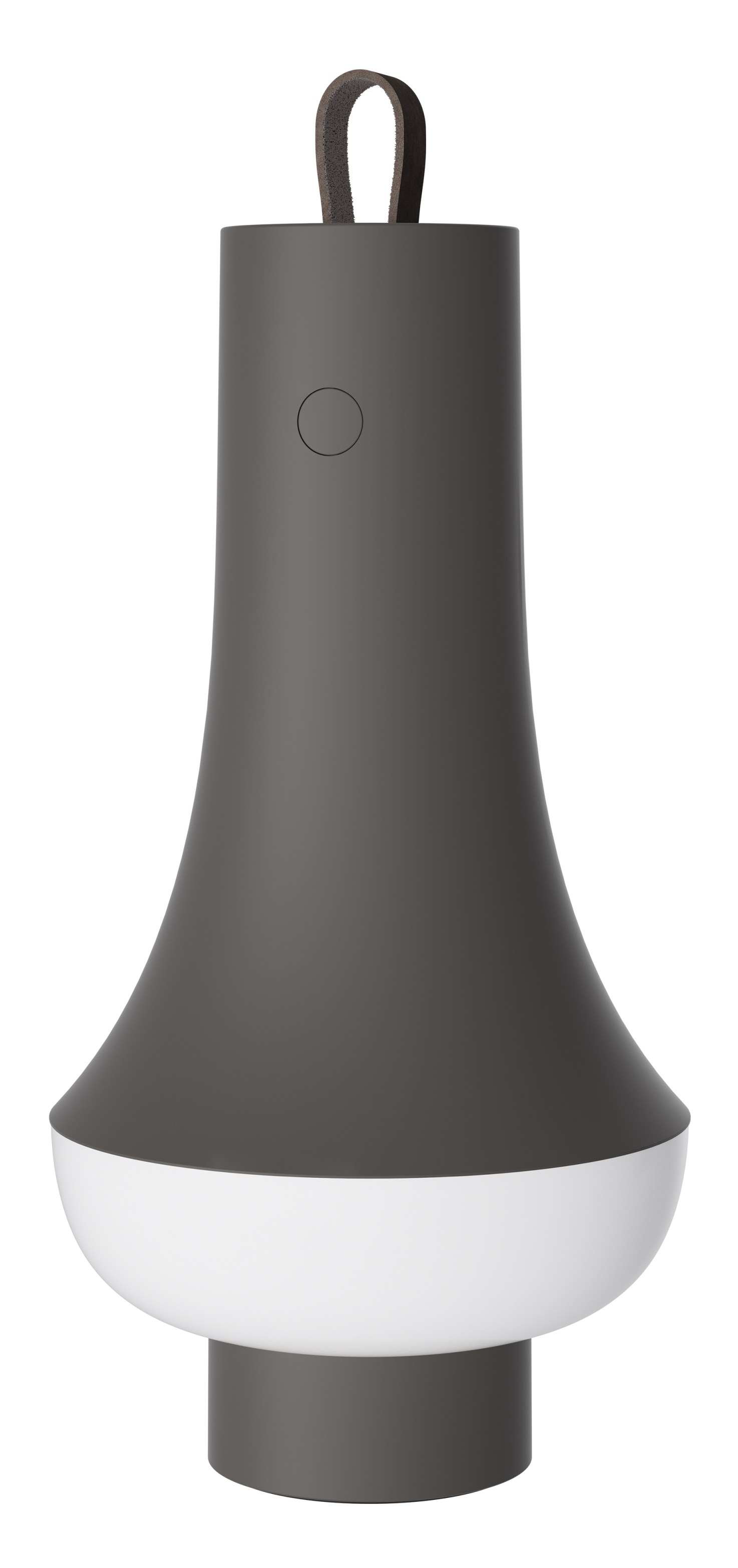 Tomoshi Portable Akkuleuchte von Louis Poulsen in Dunkelbraun: Moderne Tischleuchte mit Tragegriff.