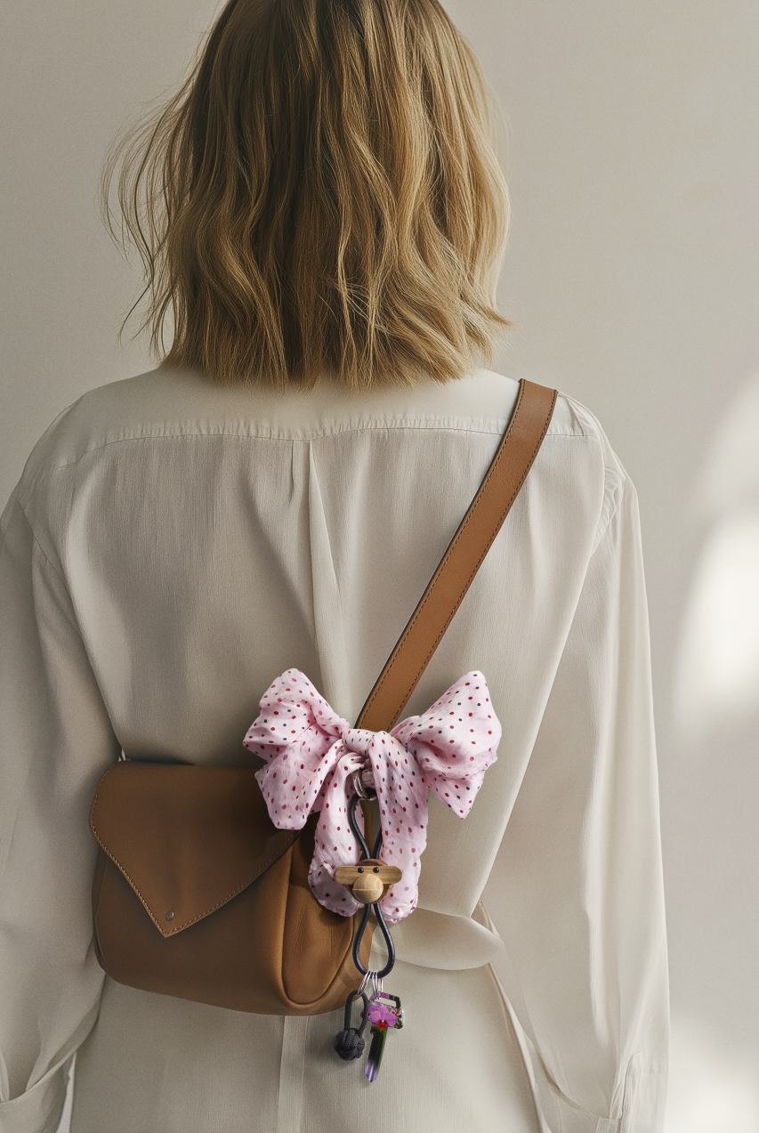 Affe Schlüsselanhänger silberfarbenes Metall mit schwarzem Leder Kay Bojesen