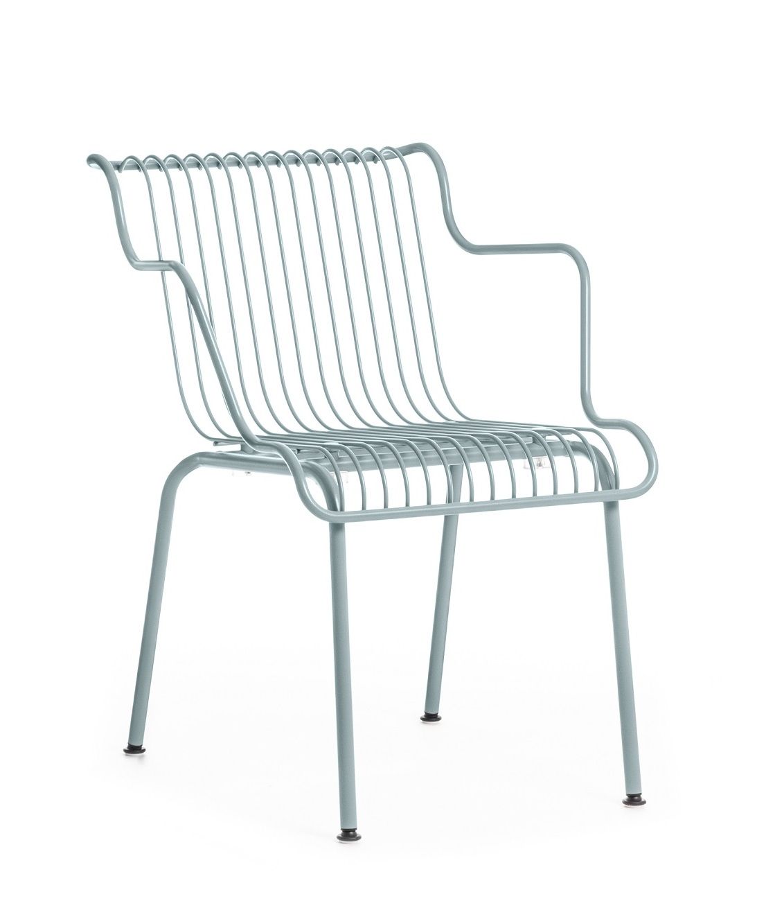 Blauer Magis South Outdoor Stuhl aus Metall, Design Gartenstuhl für den Außenbereich.