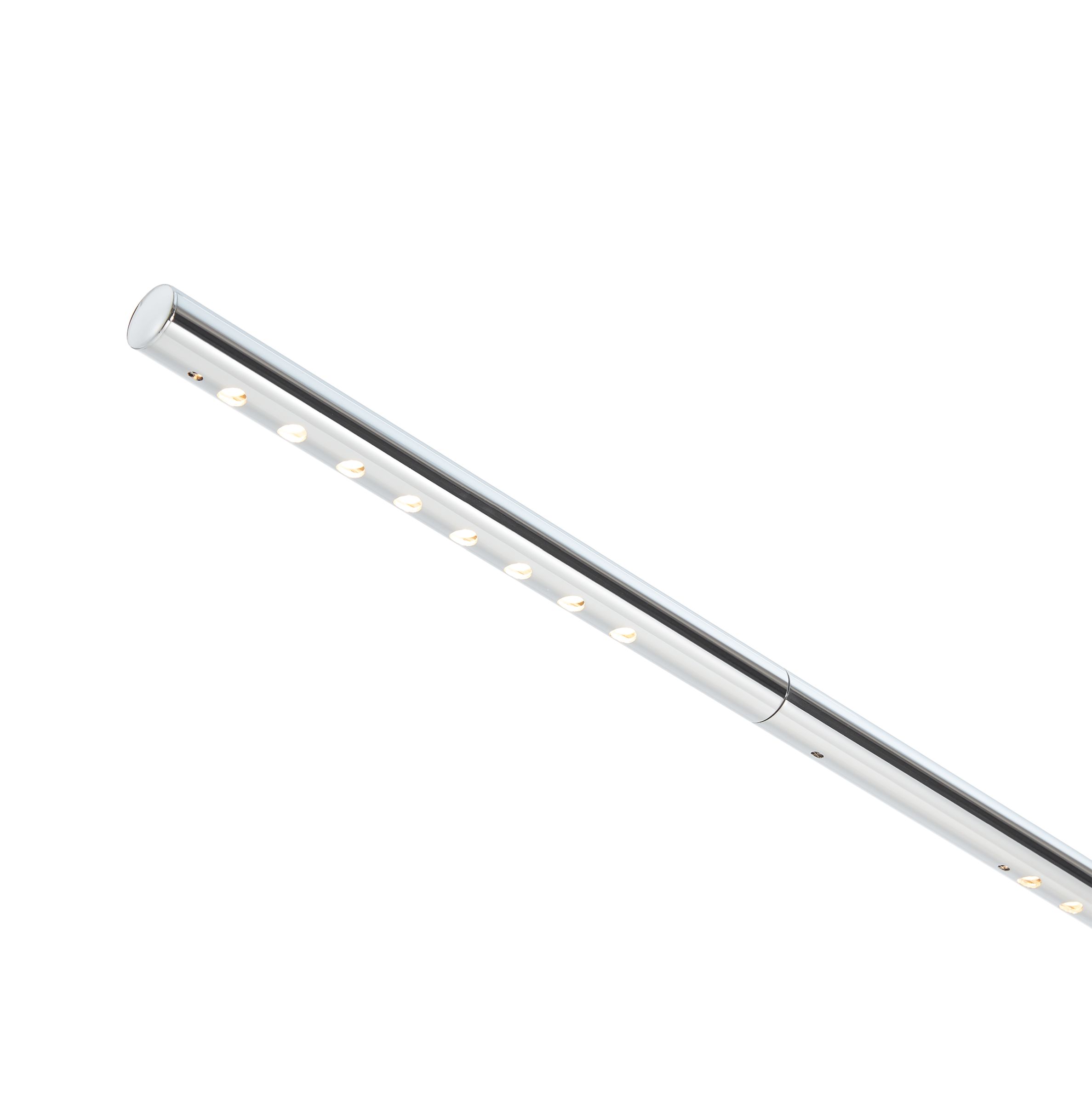 Detailaufnahme: LUM 195 Pendelleuchte von Tecnolumen, verchromtes Metall mit LED-Lichtern. Moderne Hängeleuchte.