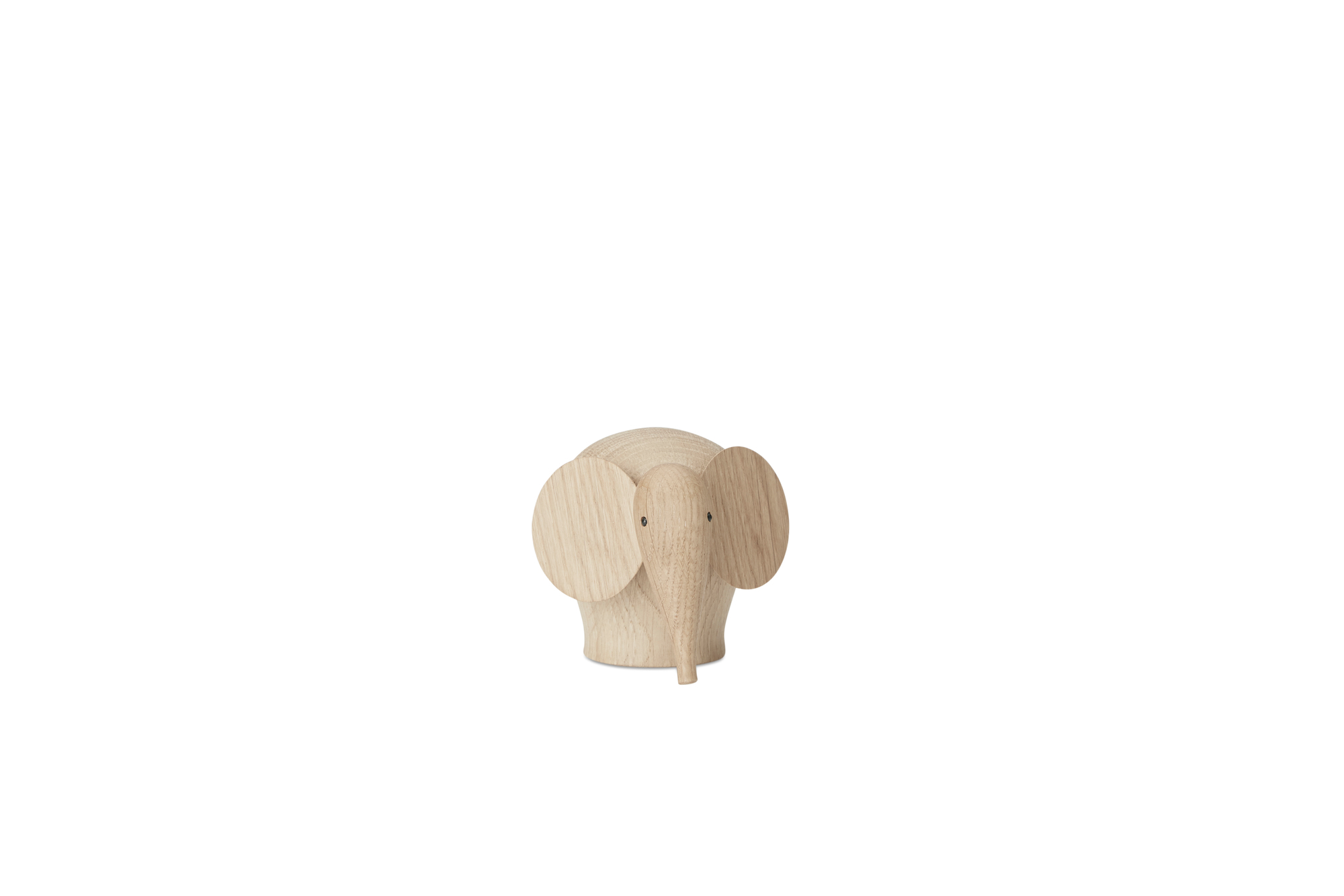 Nunu Elephant Holzelefant Miniatur, dekorative Holzfigur für Kinderzimmer und Sammler, helles Holz.