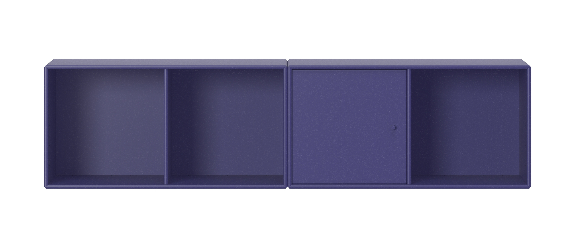 LINE Wandregal von Montana in Blau mit Fächern und einer Tür für Stauraum.