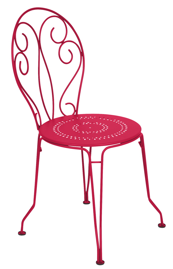 Roter Montmartre Stuhl von Fermob für den Garten oder Balkon. Outdoor-Stuhl aus Metall.