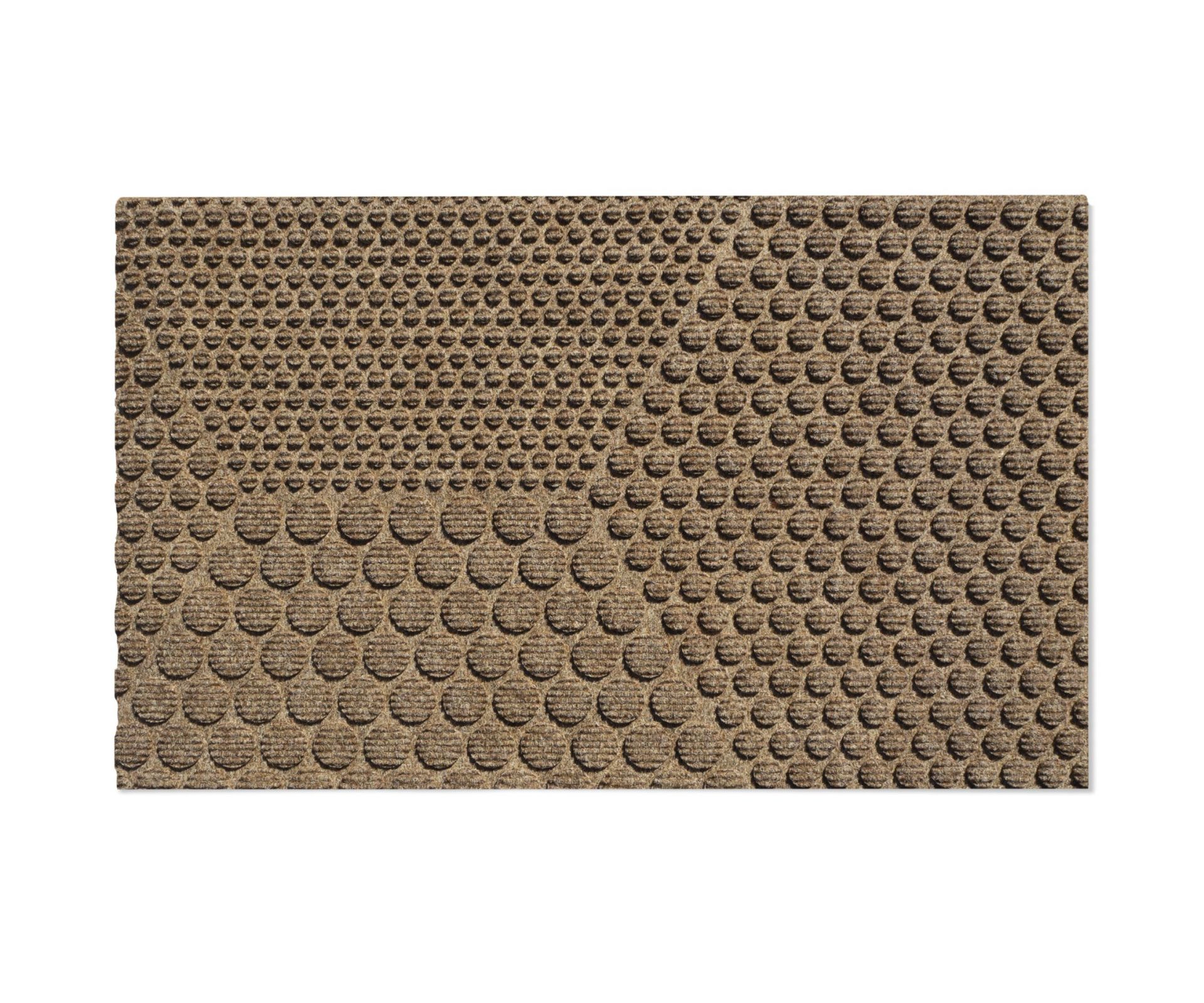 Nahaufnahme der braunen Heymat Fußmatte "Desert" mit erhabenen, runden Noppen.