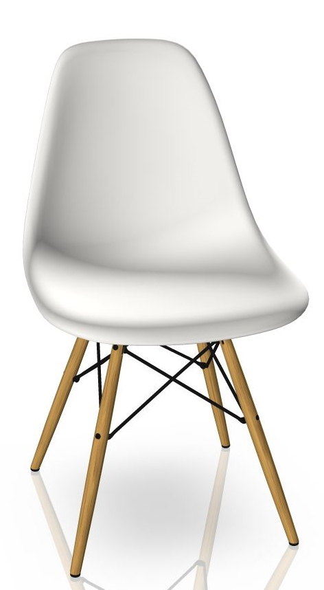 Eames Plastic Side Chair DSW Vitra Ahorn gelblich-Weiss