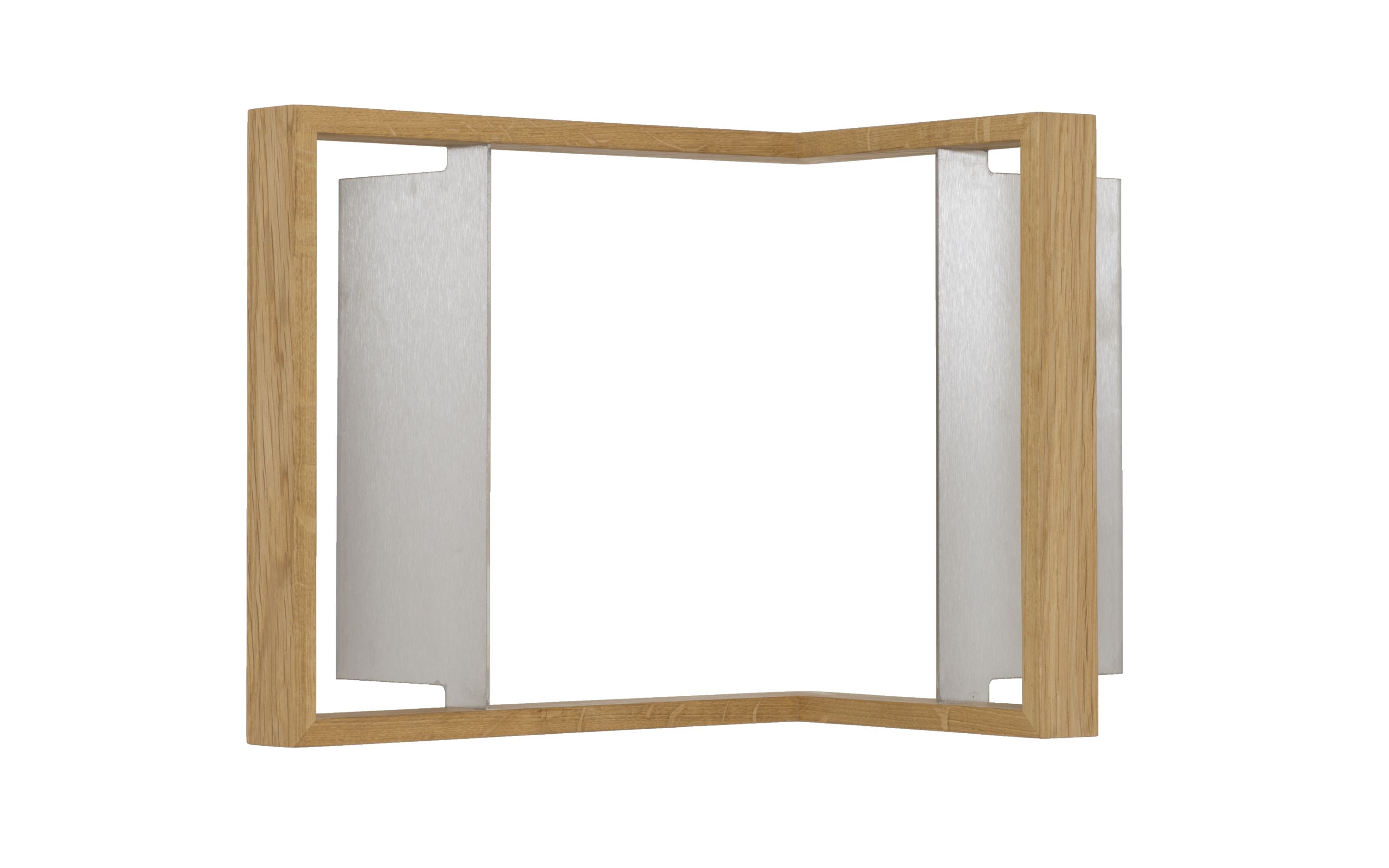 Eiche Regal "b-eck3 das kleine b" mit Metallhalterungen, modernes Wandregal für Wohnzimmer und Büro.