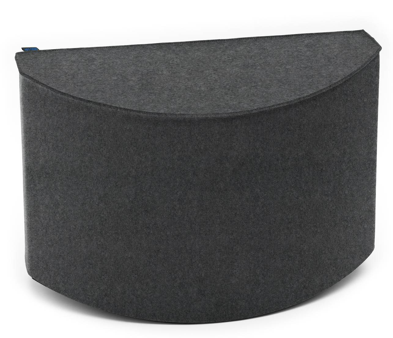 Graues Enno Sitzmöbel von Hey Sign, ein ovaler Hocker aus Filz zum Wippen.