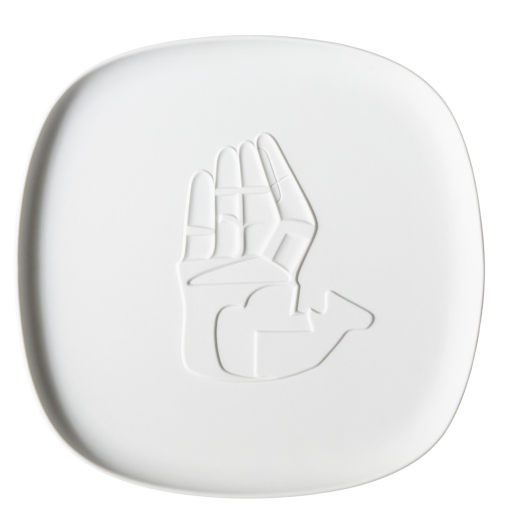 Collection Chandigarh Tablett Cassina La Main Ouverte (quadratisches Tablett): B 33 x T 33 cm