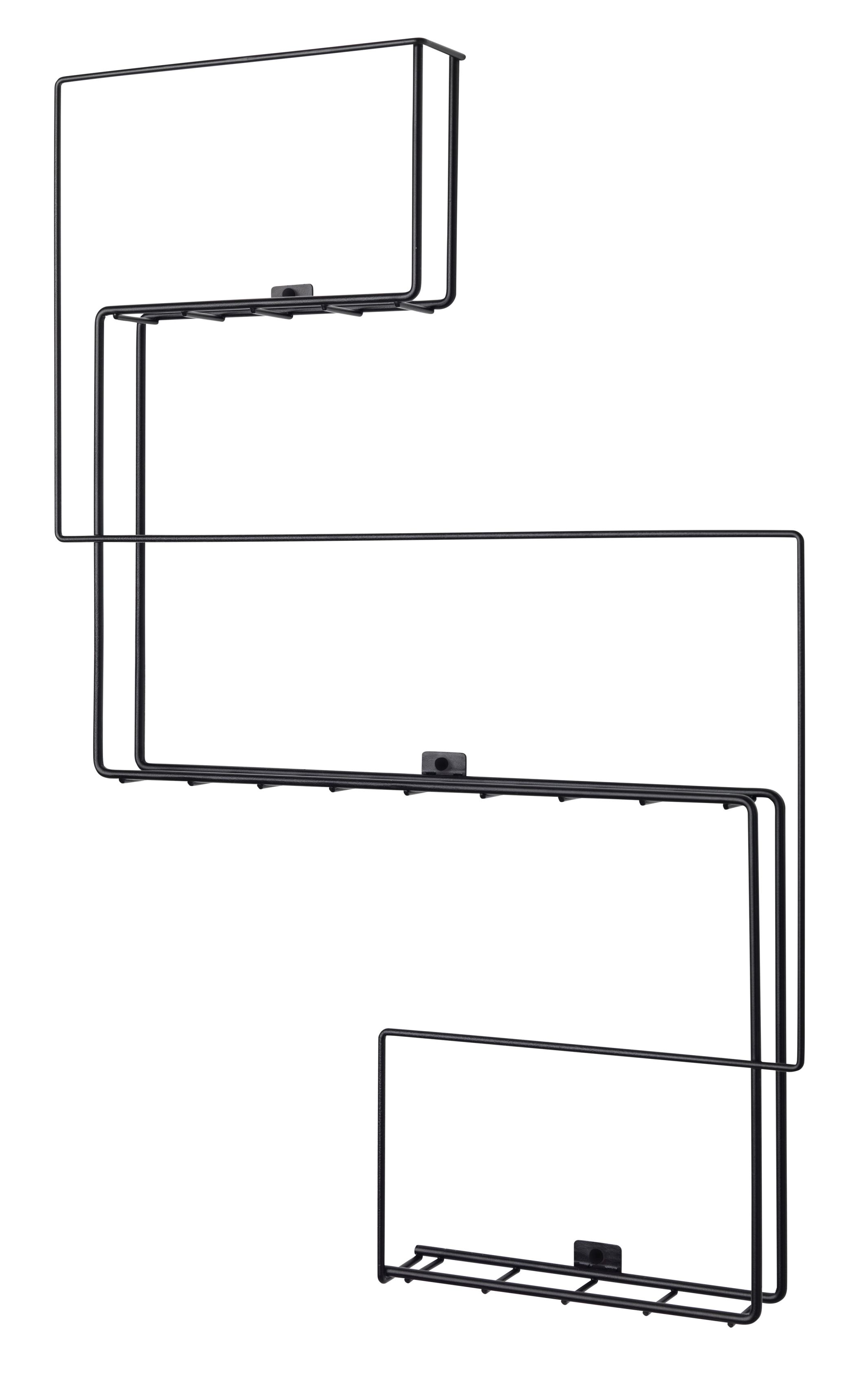 Schwarzer Schönbuch Revue Wand Zeitungsständer aus Metall, modernes Design für Zeitschriften und Prospekte.