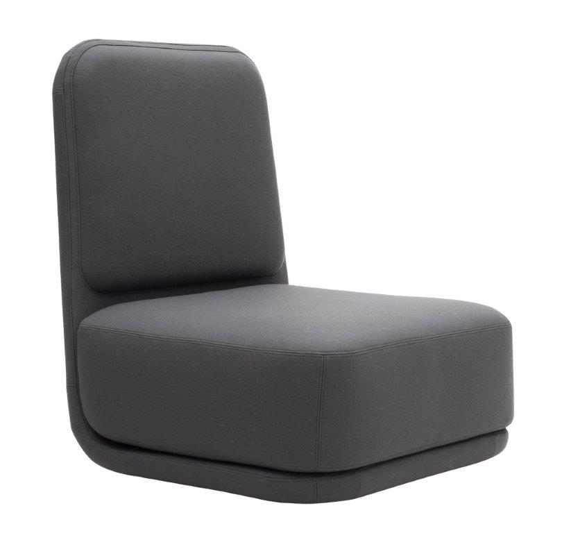 Grauer Standby Sessel von Softline, moderner Loungesessel für Wohnzimmer und Büro.