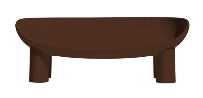 Braune Roly Poly Bank von Driade, modernes Design-Sitzmöbel für Garten und Wohnbereich.