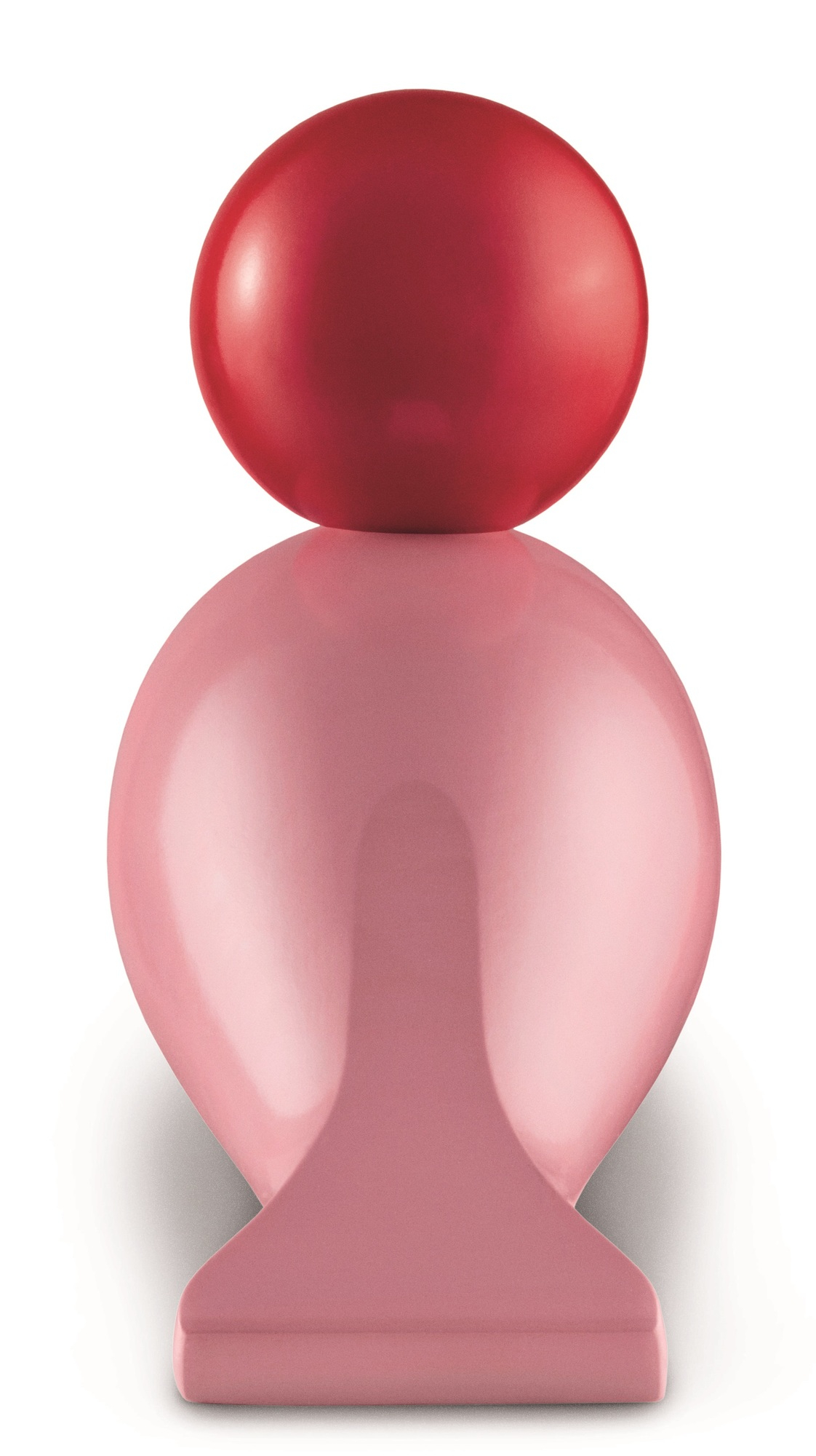 Kay Bojesen Songbird Ruth: Dekorative Holzfigur, rosa Körper, roter Kopf, modernes Design.