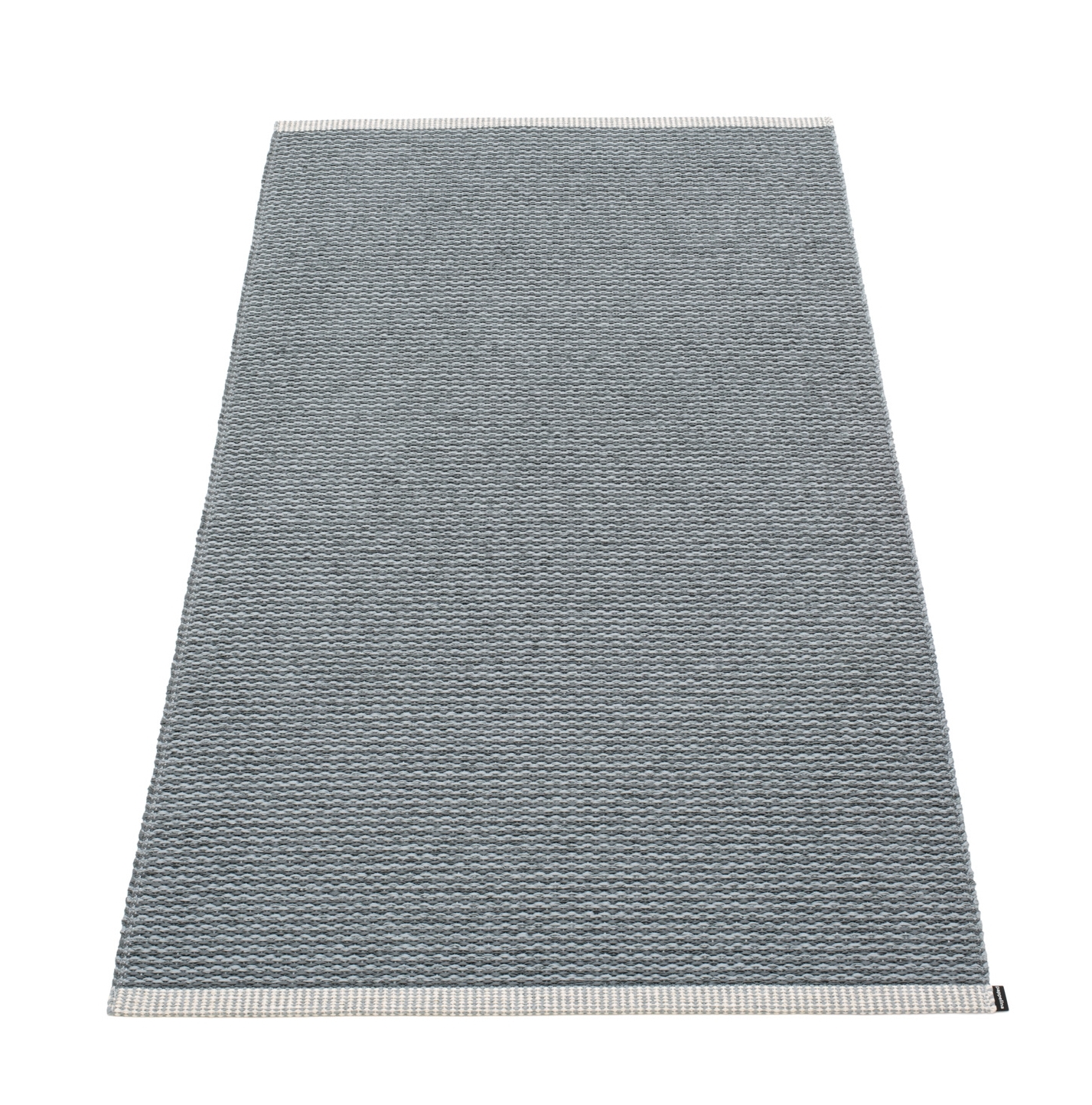 Grauer Pappelina Mono Kunststoffteppich, 85x260 cm, für Innen- und Außenbereiche, robust und pflegeleicht.