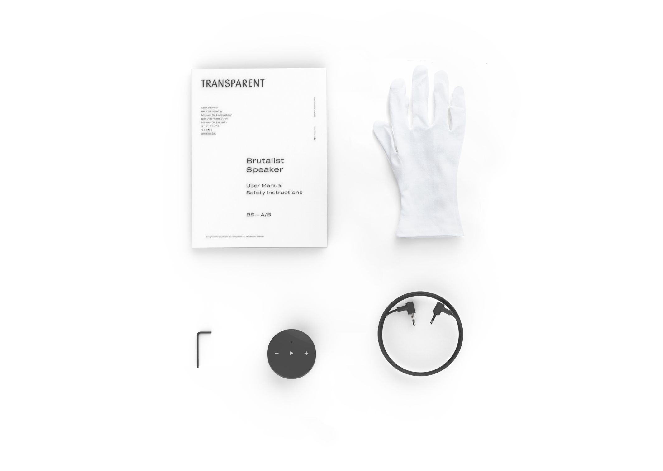 Brutalist Lautsprecher Transparent