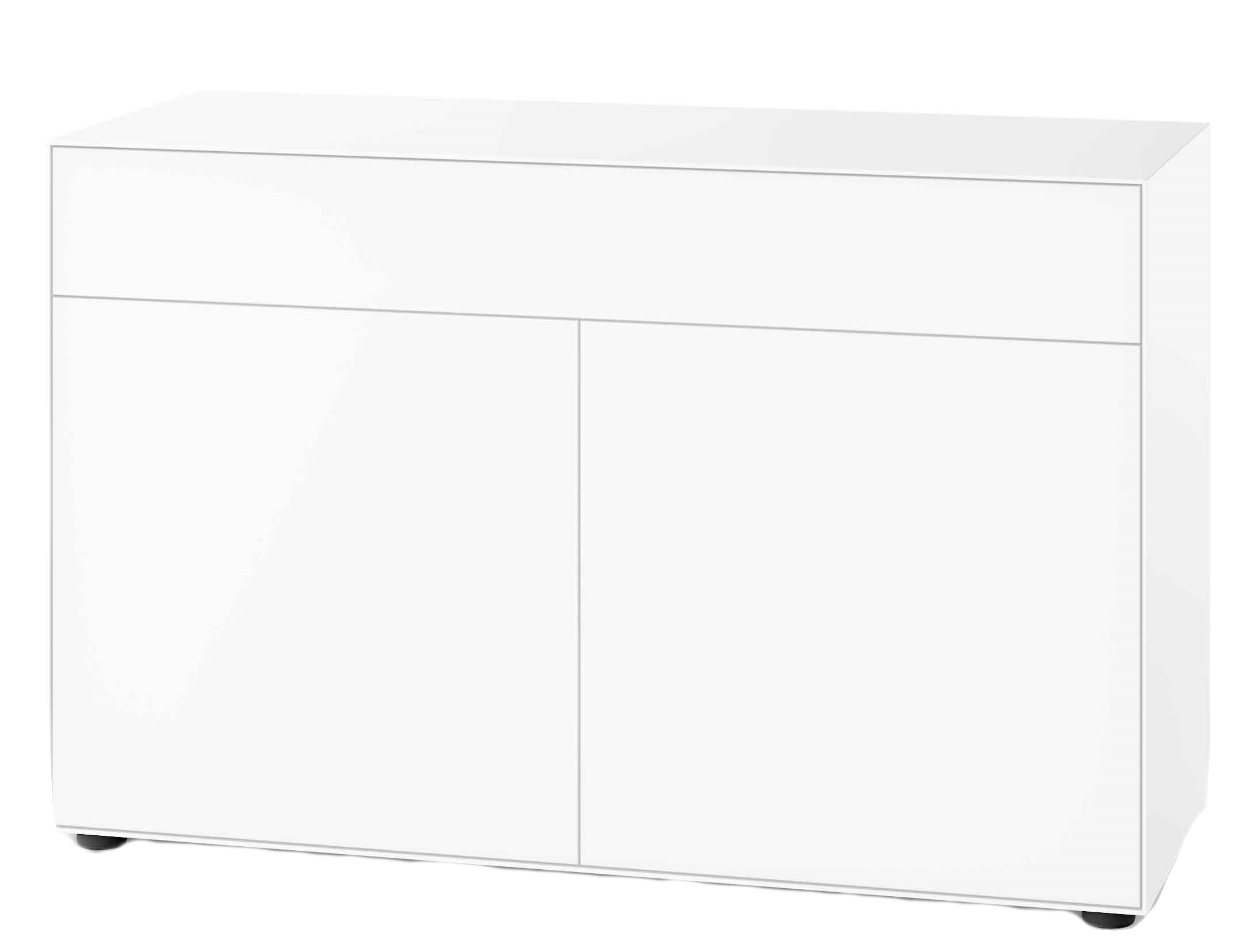 Weißes Piure Nex Pur Sideboard mit Schublade und Türen für moderne Wohnräume.