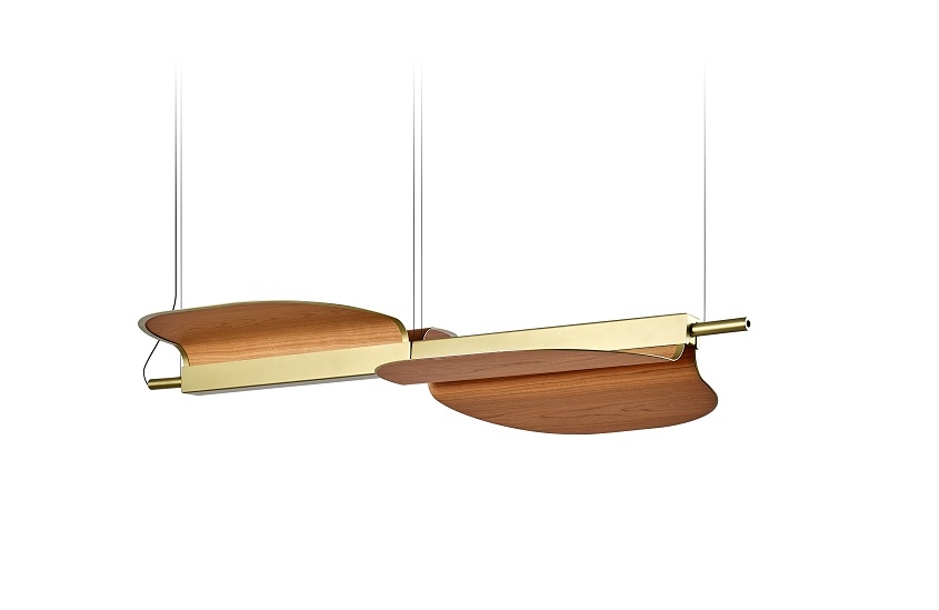 Omma 2 Leaves Pendelleuchte mit 2 Elementen LZF Lamps Kirsche/Gold