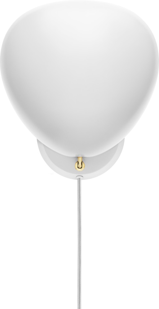 Nahaufnahme der Gubi Cobra Wandleuchte in Matt-Weiß, modernes Design für stilvolle Innenbeleuchtung.