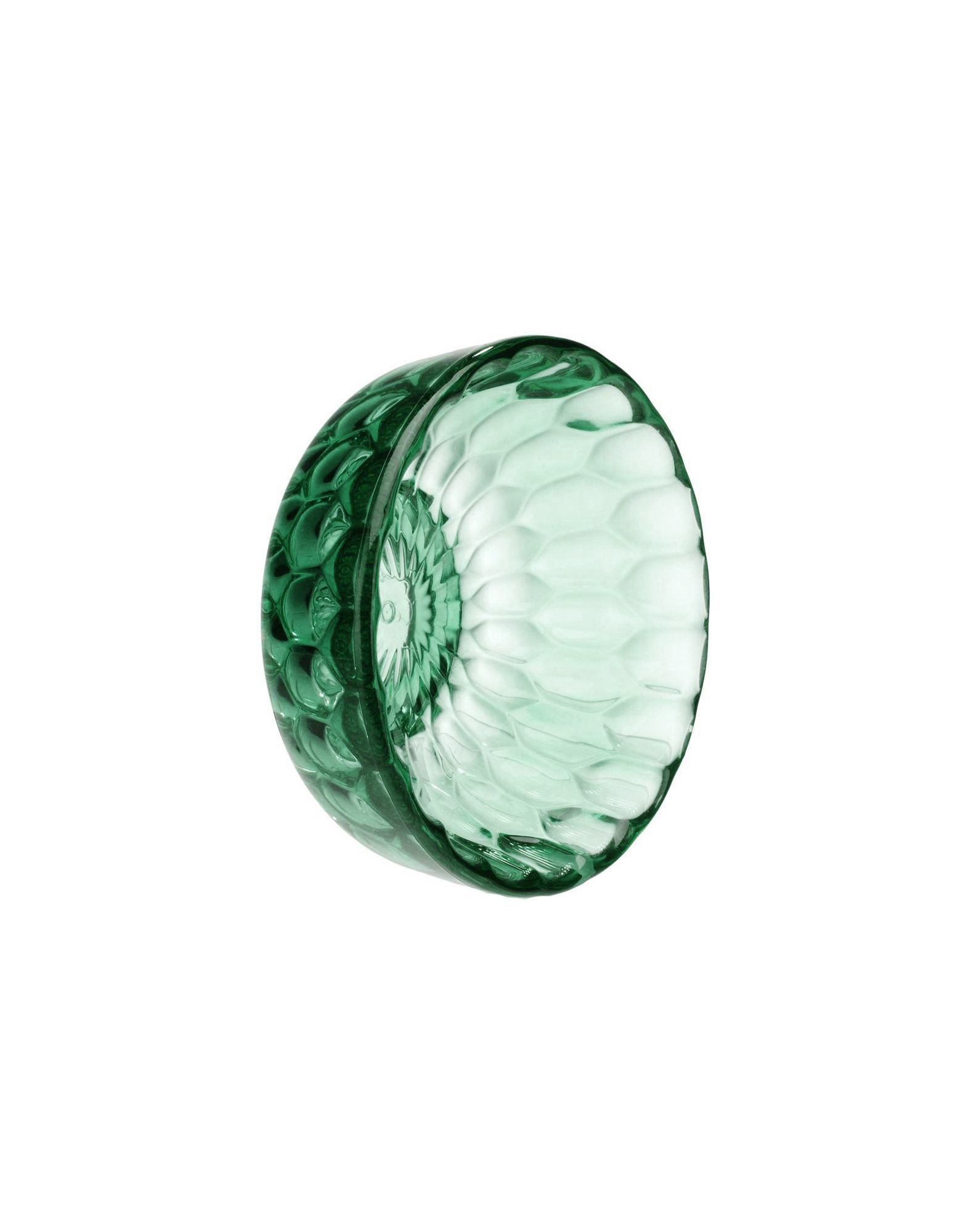 Grüner Jellies Garderobenhaken von Kartell, Nahaufnahme mit dekorativer, facettierter Oberfläche. Design Wandhaken für Garderobe.