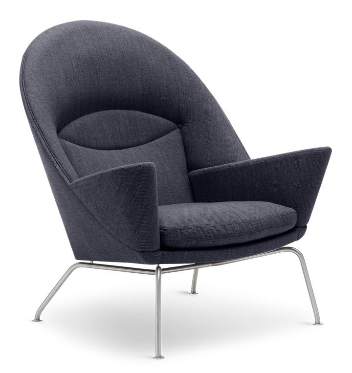 CH468 Oculus Chair Sessel von Carl Hansen & Søn, Bezug Fiord 191, Metallgestell.