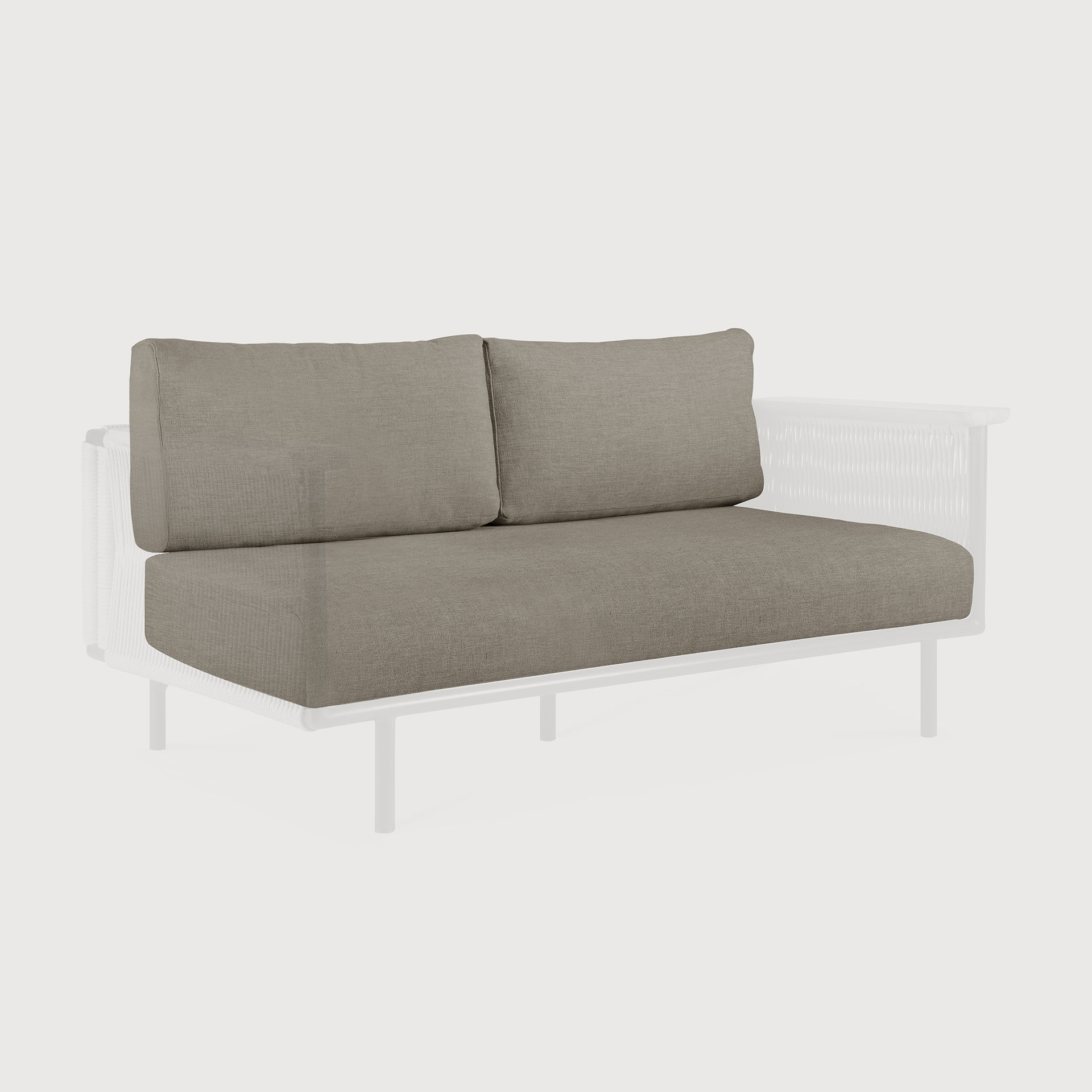 Corbey Outdoor Sofa 2-Sitzer mit Kissen in Beige. Gartenmöbel für Terrasse und Balkon.