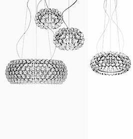 Caboche Pendelleuchte: Elegante Design-Hängeleuchte mit transparenten Kugeln von Foscarini für stilvolle Beleuchtung im Raum.