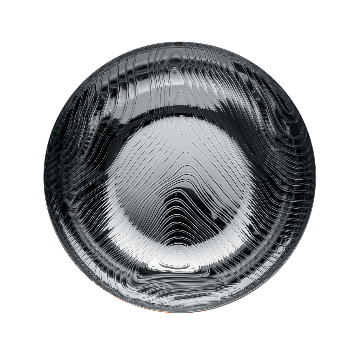 Nahaufnahme der Alessi Veneer Schale PU06/21, 21 cm, aus Edelstahl mit einzigartigem Design.