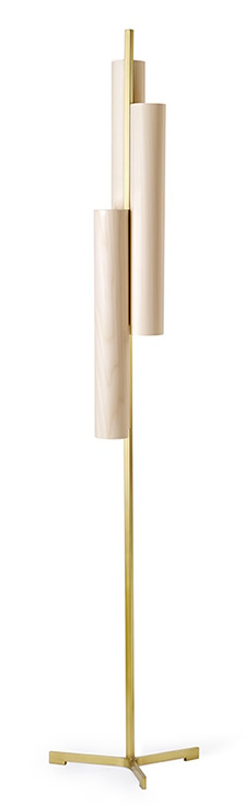 Black Note Triplet Floor LED Stehleuchte LZF Lamps Metall Gold, Elfenbeinweiß