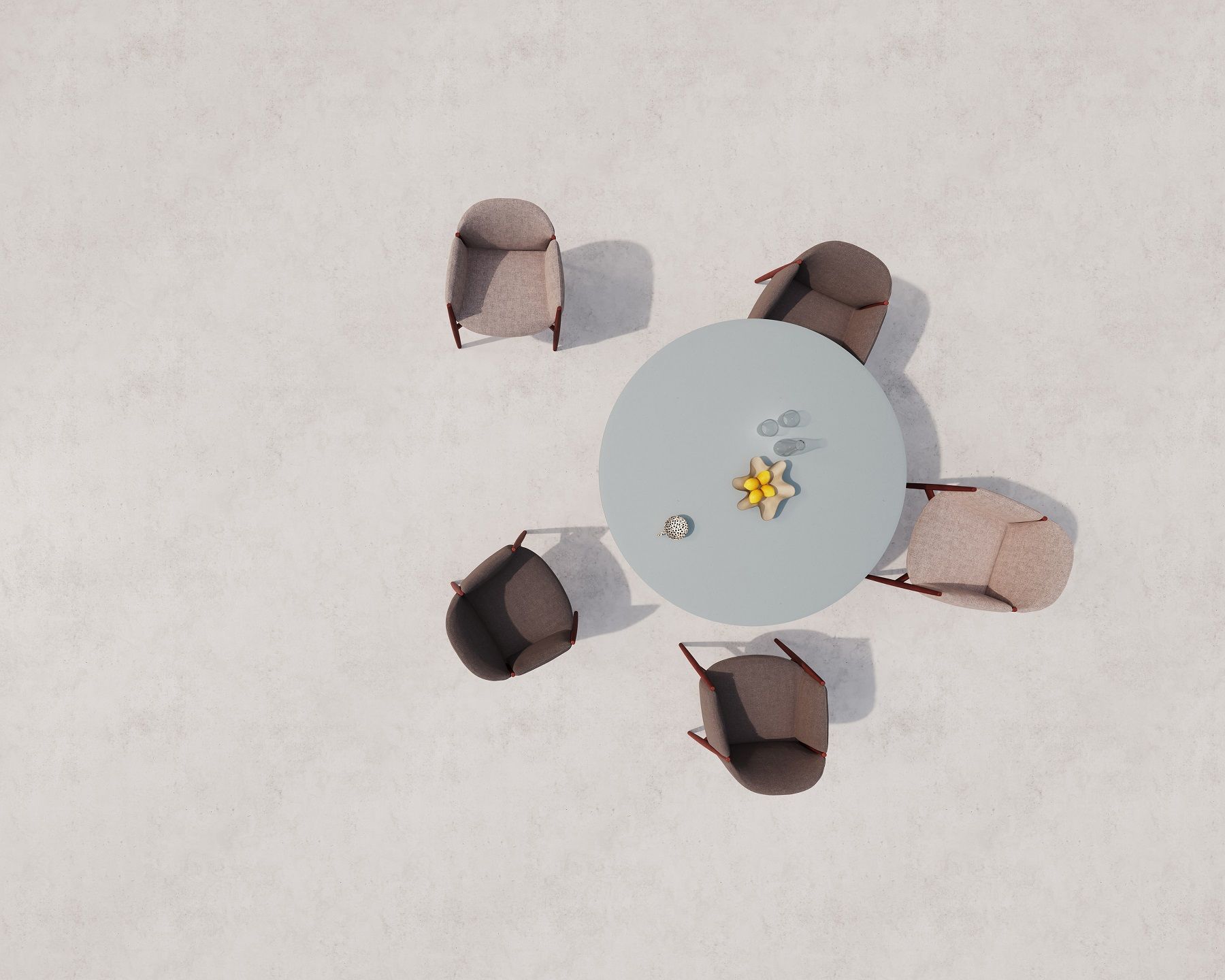 Kagu Stuhl mit Armlehnen Holzgestell Cor