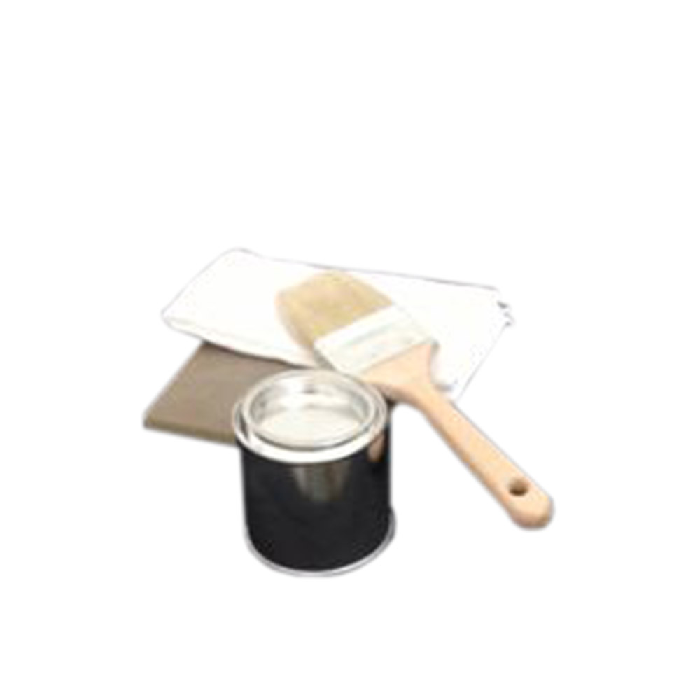 Ölpflegeset für Lampert Tisch/Bank: Dose Öl, Pinsel, Schleifpapier und Tuch zur Holzpflege.